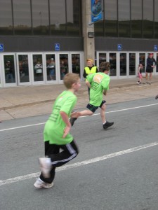 Evan, approaching the finish